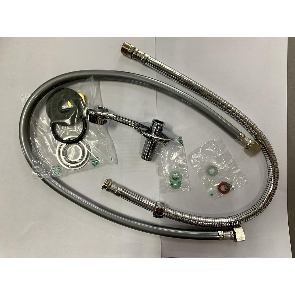 FLEXO ANTI-GOTA + SOPORTE ( flexo 45cm + flexo 65cm + soporte cromado )