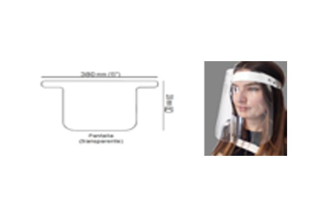 PANTALLA PROTECCION FACIAL 400 MICRAS 380 x 230 mm hasta fin de existencias
