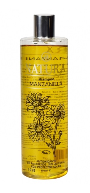 NATURA CHAMPU MANZANILLA 500ml sin parabenos ni siliconas, con proteccion solar LIHETO cx12