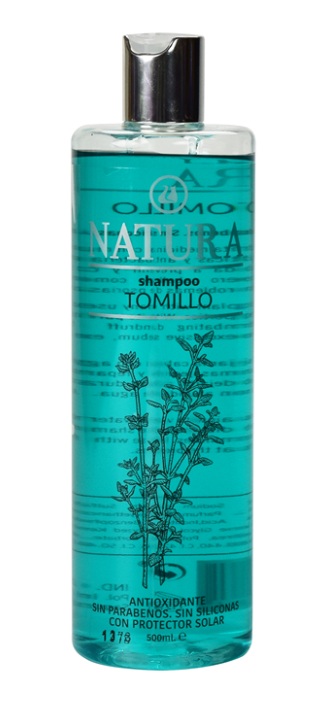 NATURA CHAMPU TOMILLO 500ml sin parabenos ni siliconas, con proteccion solar LIHETO cx12