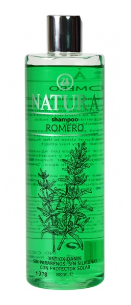 NATURA CHAMPU ROMERO 500ml sin parabenos ni siliconas, con proteccion solar LIHETO cx12