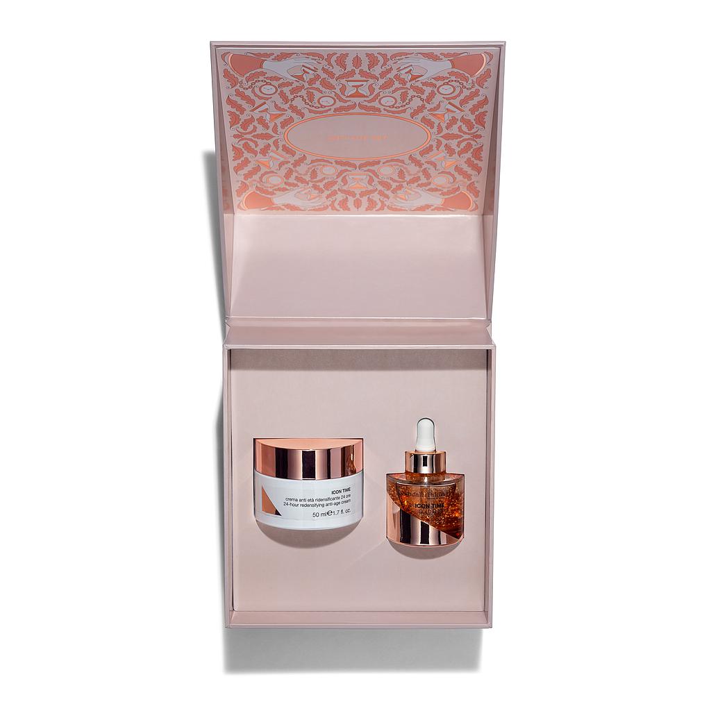 DDP ICON TIME Kit Icon Time Redensificante 2024(serum Gold Elixir 30ml + crema redensificante 50ml)