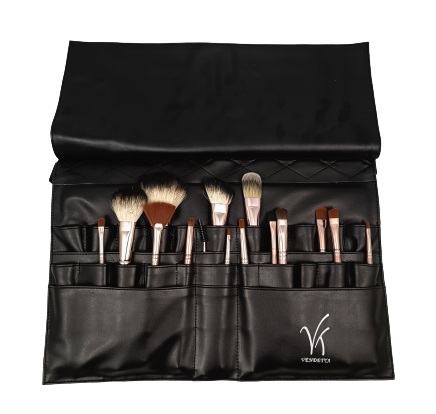 MANTA PINCEL MAQUILLAJE LINEA CREATIVE completa con 17 pinceles VENDETTA